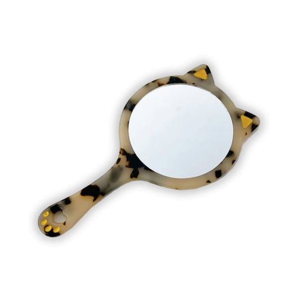 Mini Acetate Cat Shaped Portable Cosmetic Mirror