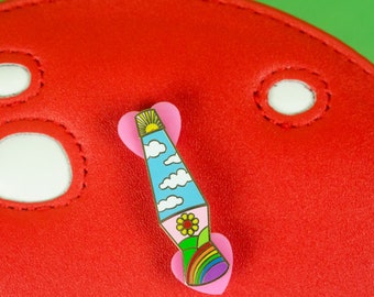 Sunshine and Rainbows Lava Lamp 70s Inspired  Enamel Pin
