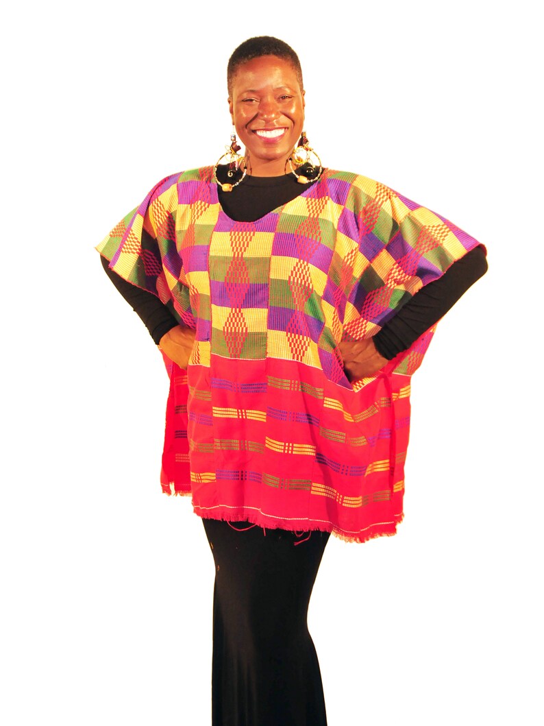 ALKEBU-LAN Kente Cloth Poncho