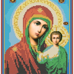 DIY bead embroidery kit religious icon orthodox icon bead embroidery pattern religious art Embroidered icon