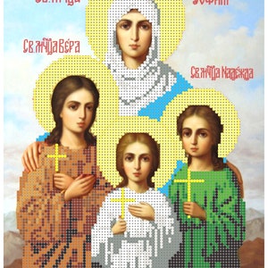 DIY bead embroidery kit religious icon orthodox icon bead embroidery pattern religious art Embroidered icon