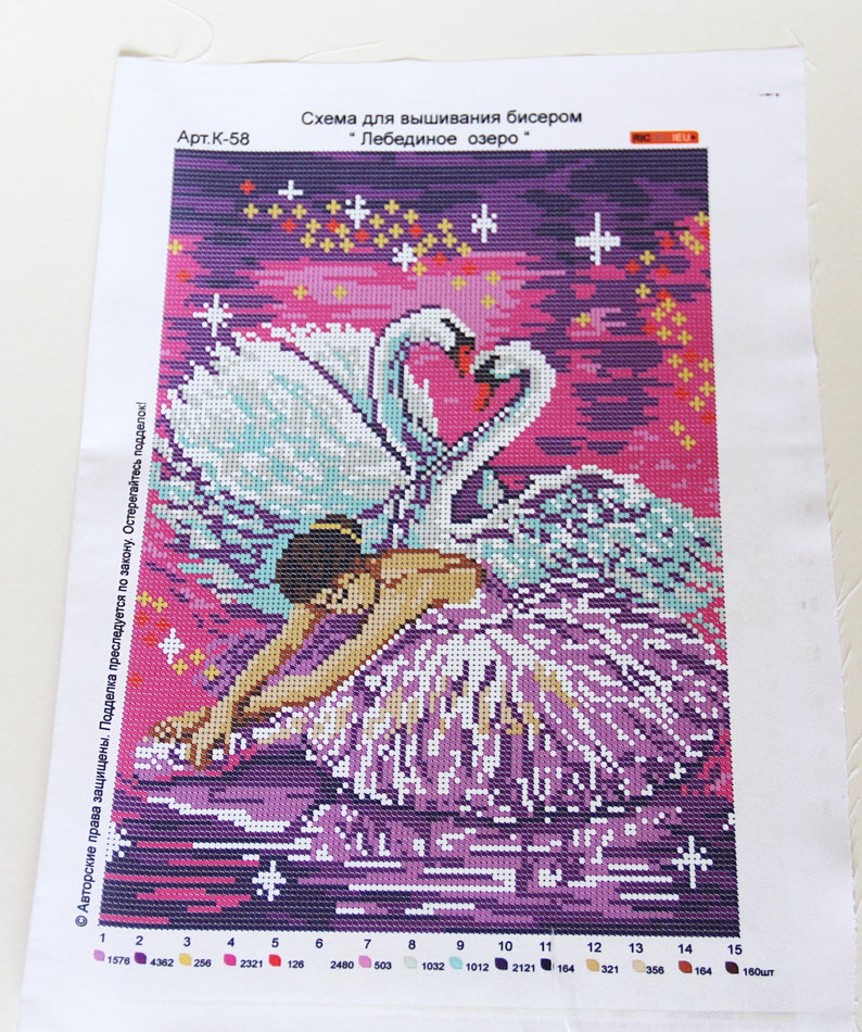 embroidery with beads swans ballerina beaded embroidery swans ballerina DIY Bead Embroidery kit swans ballerina beads kit swans ballerina