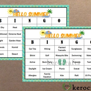 SUMMER BINGO - 40 Cards