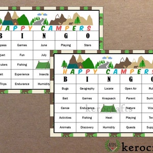 CAMPING BINGO - 40 Cards