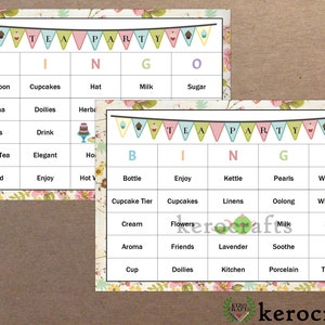 TEA PARTY BINGO - 40 Cards