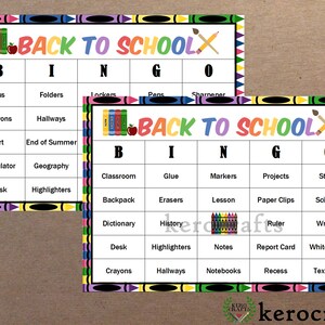 BACK TO SCHOOL Bingo - 40 Cards