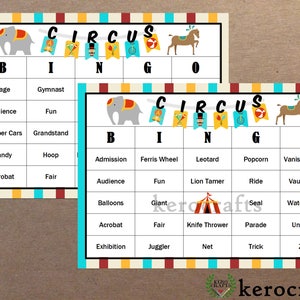 CIRCUS BINGO - 40 Cards