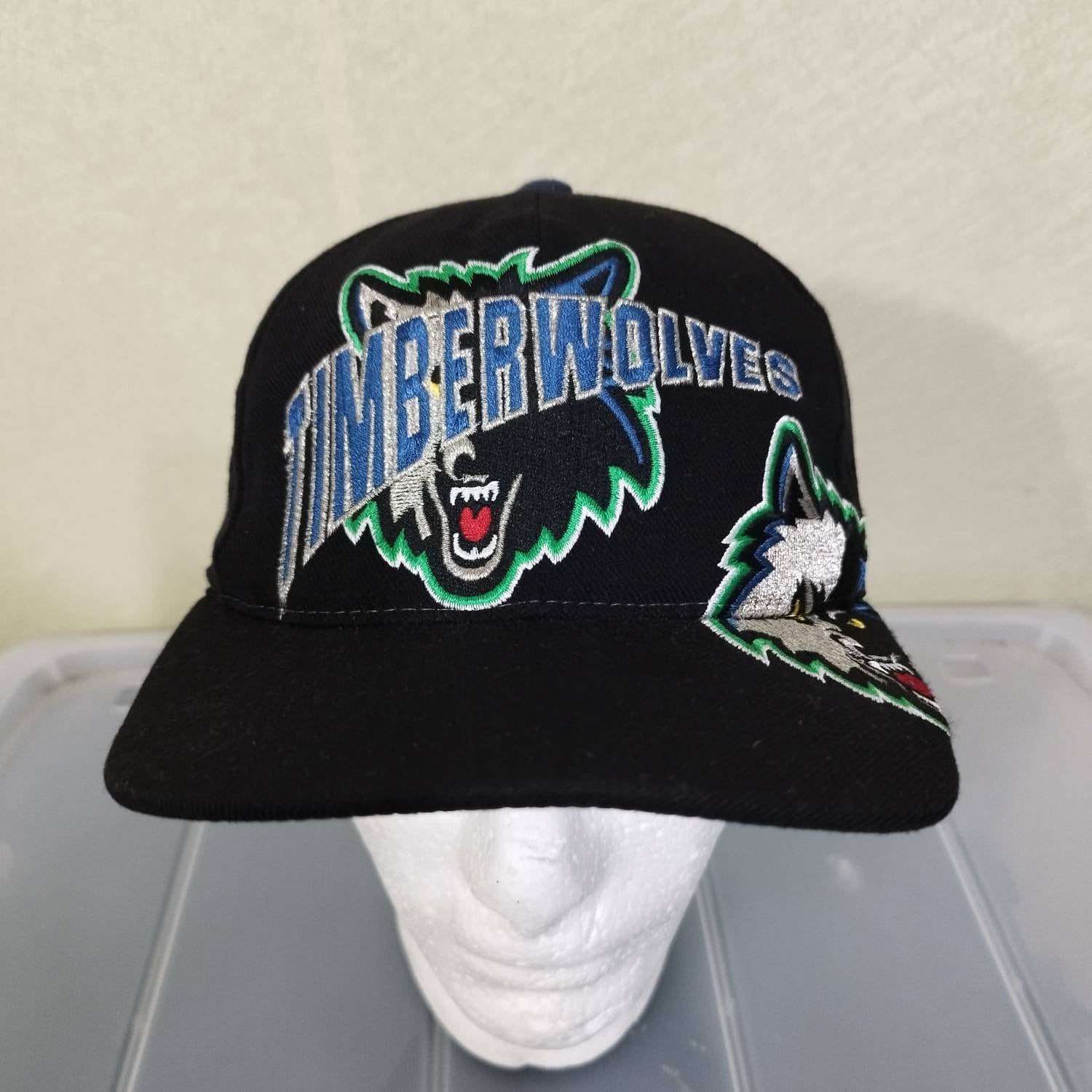 Vintage Minnesota Timberwolves Sports Specialties Grid 3D Block SnapBack  Hat Cap