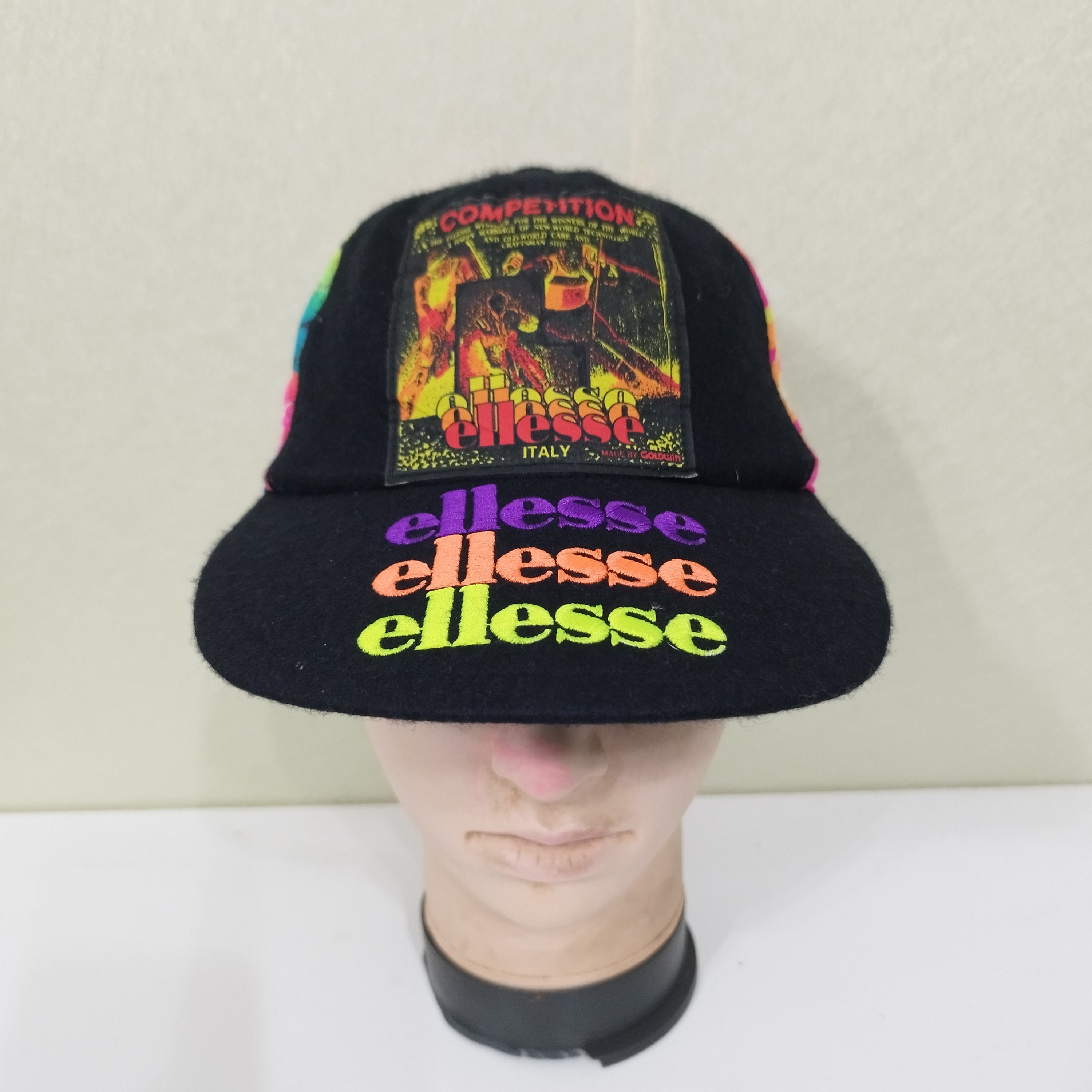 Vintage Ellesse Cap Hat Fullprin Big Logo Embroided Spell