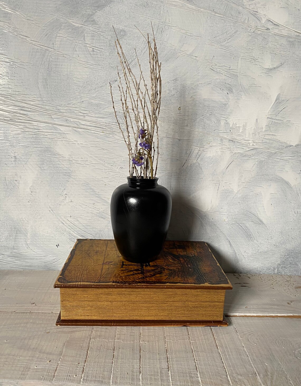 Small black vase Table decor Small vintage vase romantic Etsy