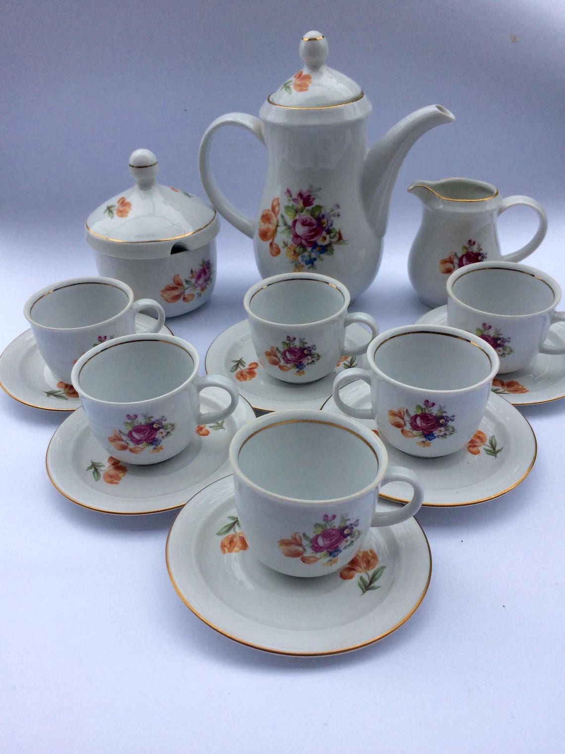 Vintage Tea Set KAHLA GDR Vintage tableware Porcelain Bohemian Etsy
