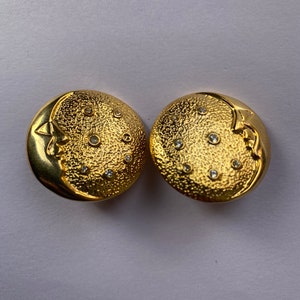 BUTLE earrings clips vintage 80s USA Colored enamel, Golden earrings, Eggplant color earrings Coin labeling Vintage Hoop image 9