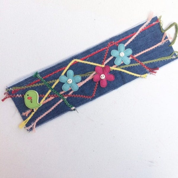 Denim Wrist Cuff Etsy