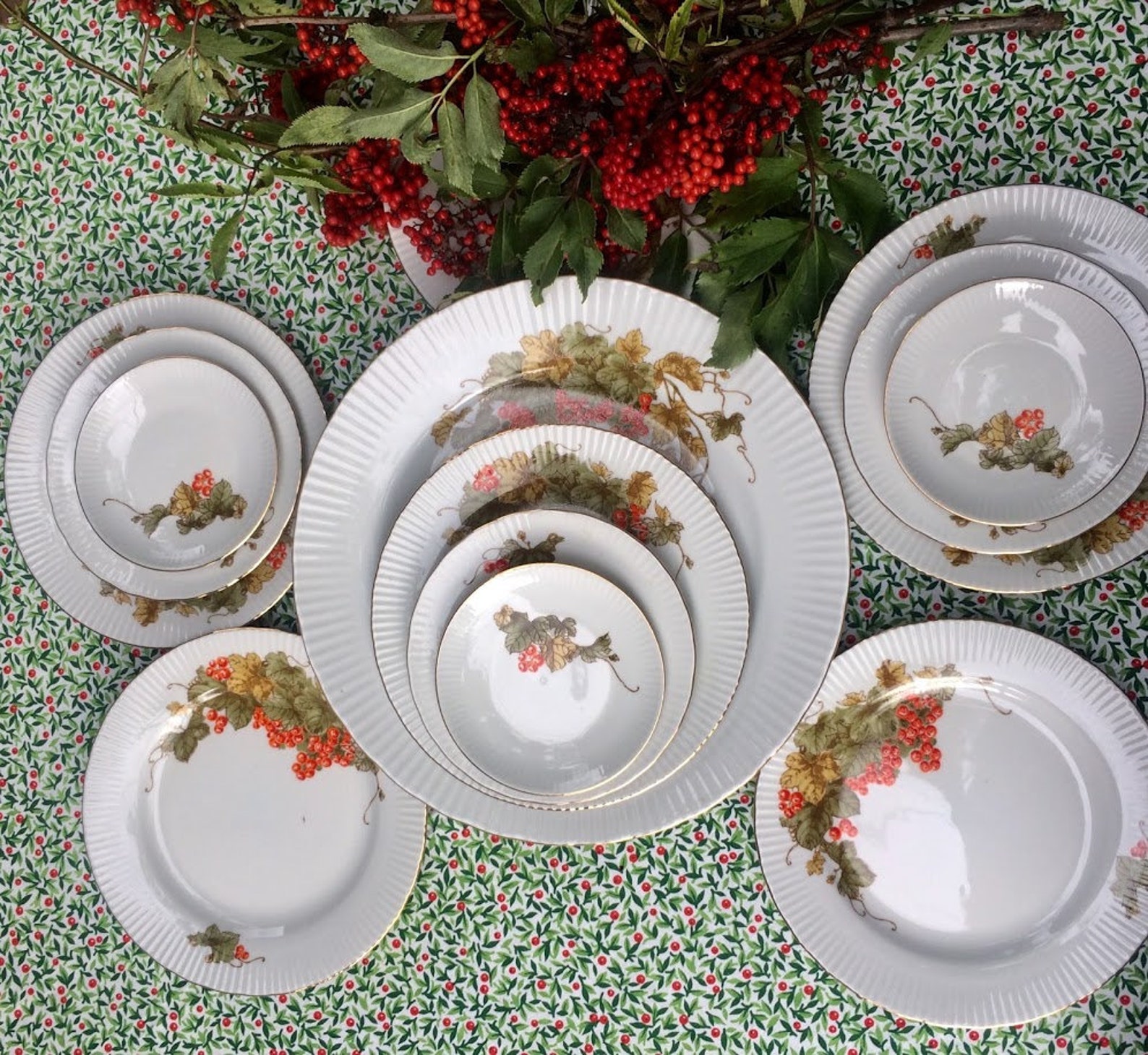 Porcelain tableware set dishes of German porcelain factory Etsy