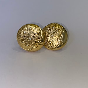 BUTLE earrings clips vintage 80s USA Colored enamel, Golden earrings, Eggplant color earrings Coin labeling Vintage Hoop image 1