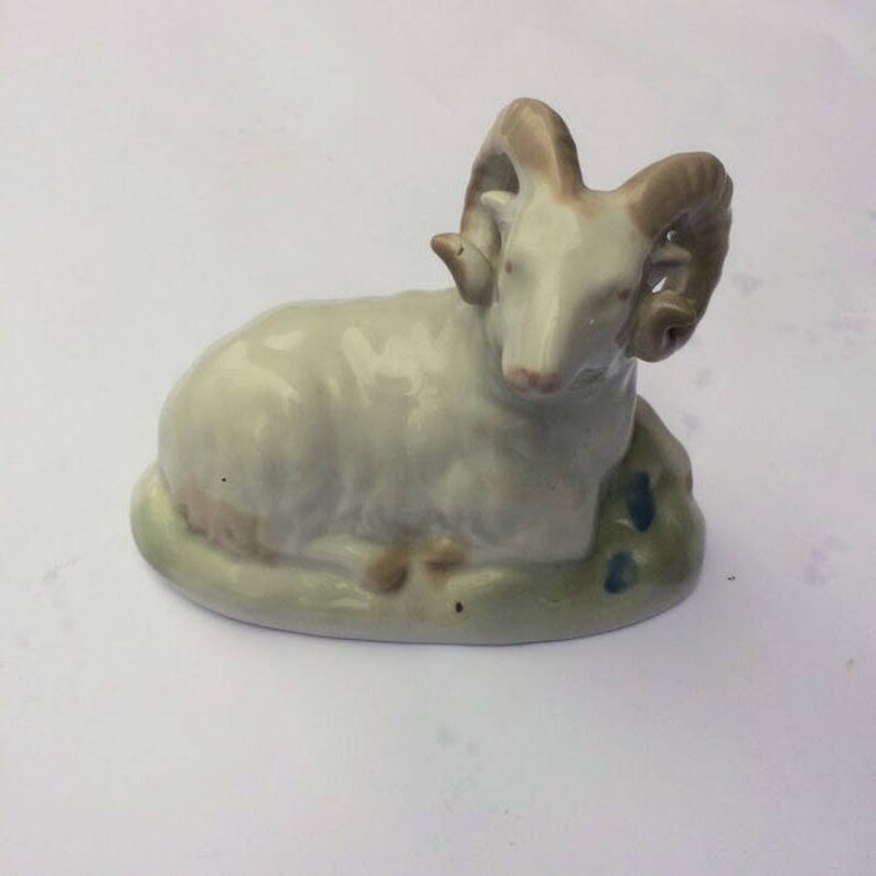 Porcelain Figurine Mountain Sheep Soviet Porcelain Figurine Etsy