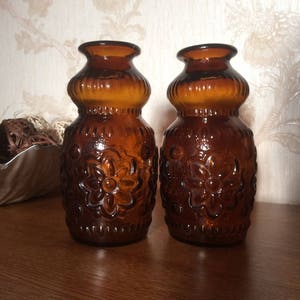 Vintage vases, Antique vase colored glass, brown glass grandmother&#39;s attic, Retro style, Vintage home decor, Antique tableware SSSR 1960