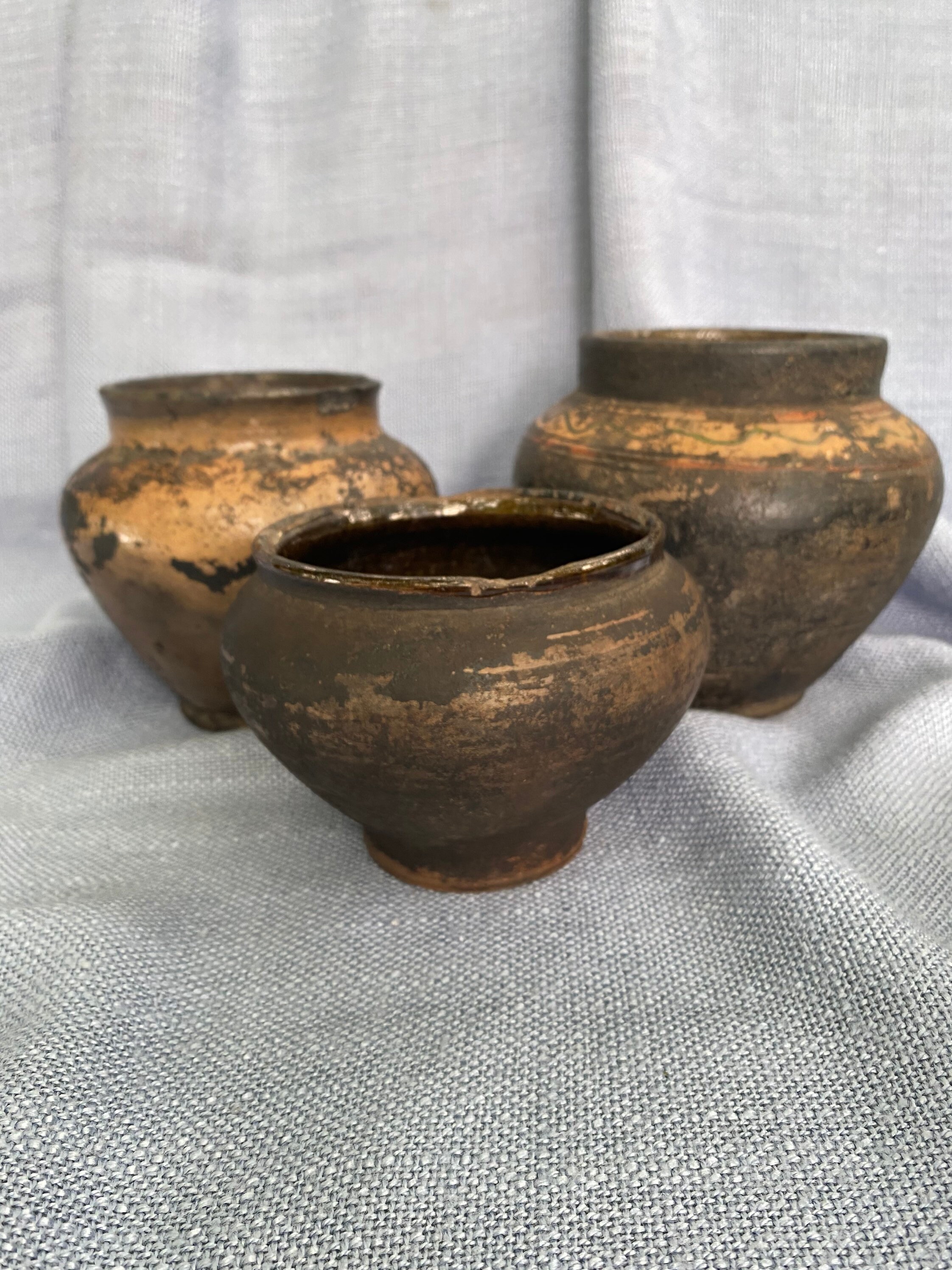 Home & Living Vintage clay jug Wabi sabi black pottery with handle Farm