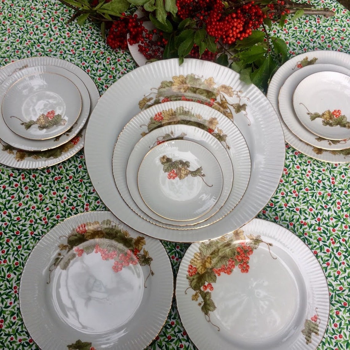 Porcelain tableware set dishes of German porcelain factory Etsy