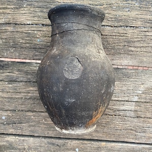 Wabi Sabi terrakotta Krug, reparierte Vintage Keramik Vase