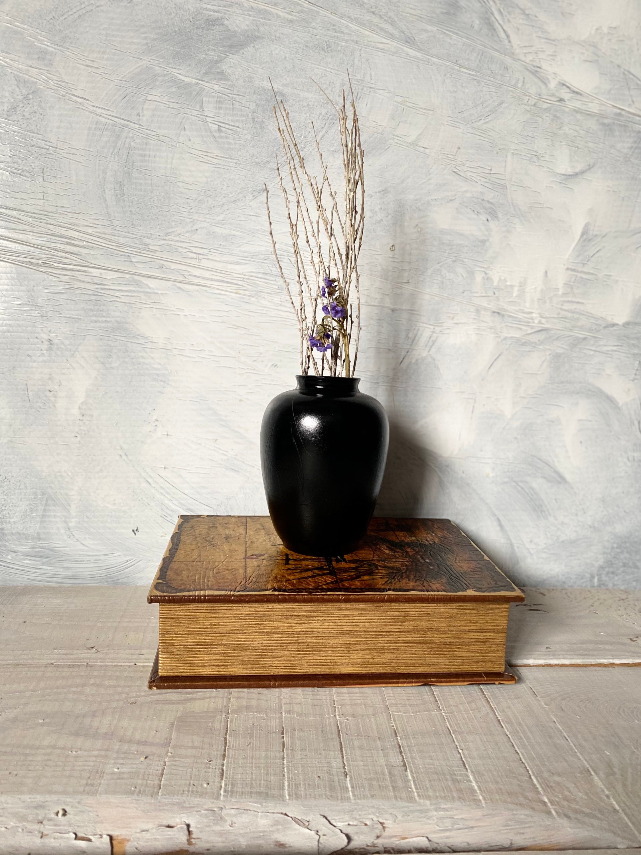 Small black vase Table decor Small vintage vase romantic Etsy