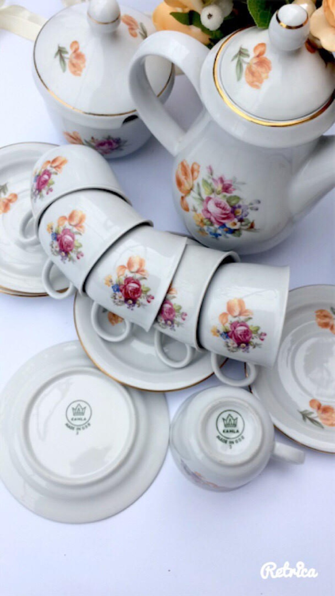 Vintage Tea Set KAHLA GDR Vintage tableware Porcelain Bohemian Etsy