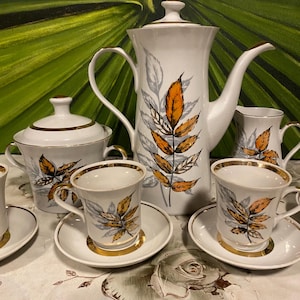 Coffee set white set coffee cups and saucers white delicate porcelain coffee cups fine porcelain 4 persons coffee cups USSR retro style