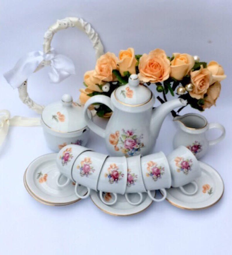 Vintage Tea Set KAHLA GDR Vintage tableware Porcelain Bohemian Etsy