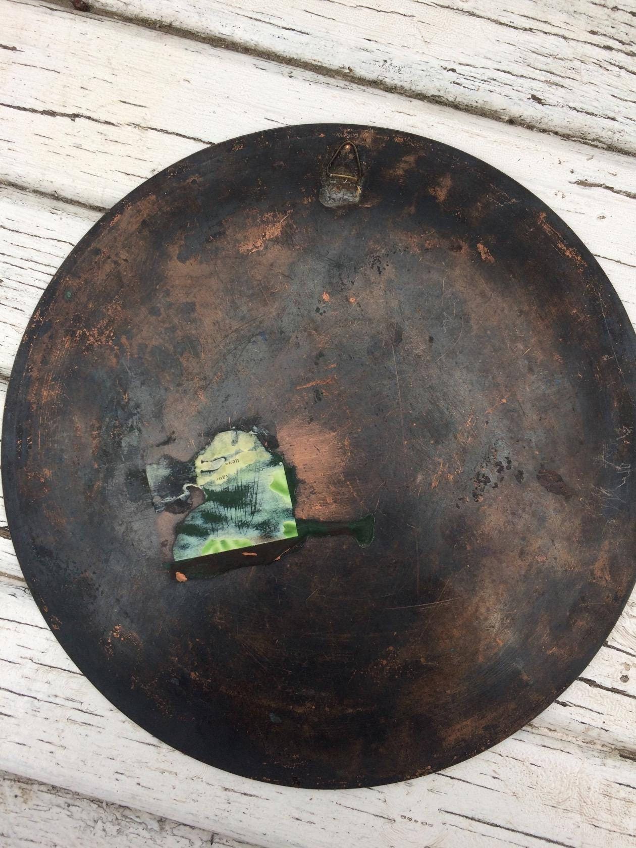 Antique Bronze Plate Wall Decor Black and Gold Vintage Metal Etsy Canada