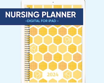 iPAD/TABLET - 2024 Nursing Student Digital Planner - Honeycomb