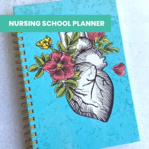 Teal Heart - Nursing Student Planner - UNDATED - Monthly and Weekly View