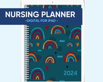 iPAD/TABLET - 2024 Nursing Student Digital Planner - Rainbows