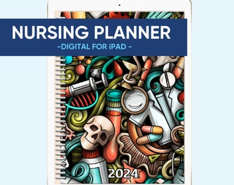 iPAD/TABLET - 2024 Nursing Student Digital Planner - Mad Scientist