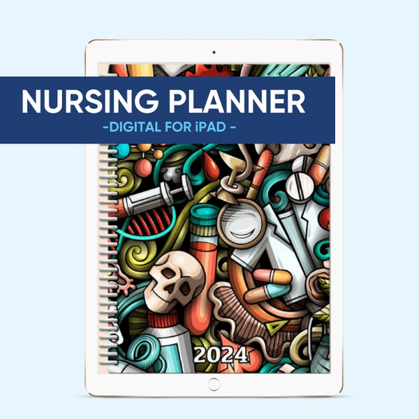 iPAD/TABLET - 2024 Nursing Student Digital Planner - Mad Scientist