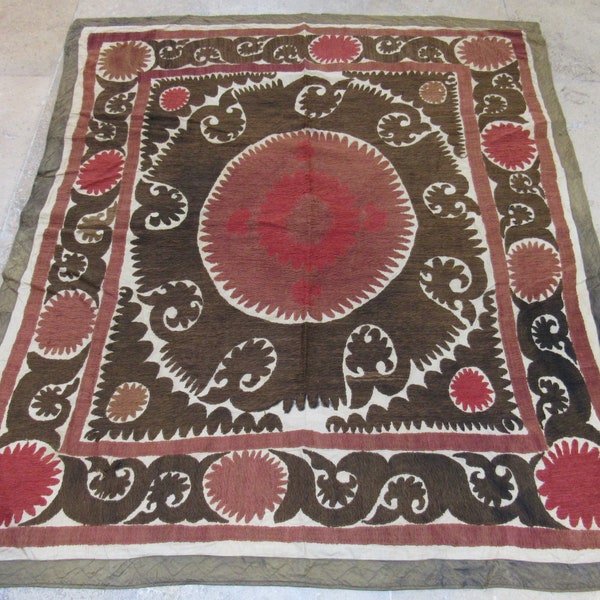 Regional Home Textiles,Semerkant Suzani,Wall Hanging,Table clothes Suzani,Needlework  Cover,Hand made bedding,3'3 feet x 4'6 feet ,No: 888