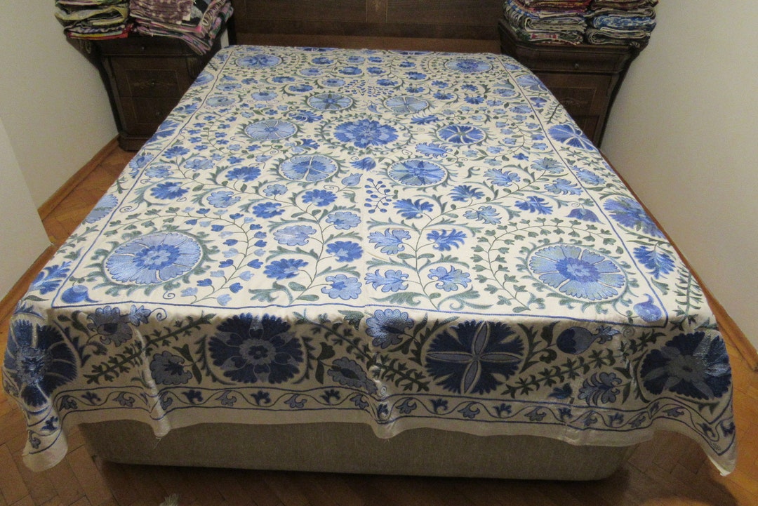 Silk Embroidery Suzani,cotton Fabric,suzani Bedding,suzani Bedspread