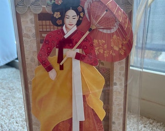 Korean Traditional Dress Paper Christmas Greetings Birthday Pop-up Cards