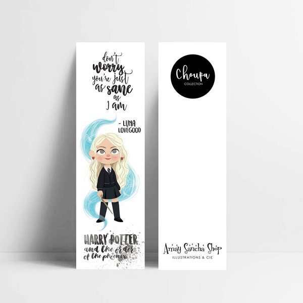 Luna bookmark: Quote in English, printed in France on quality paper