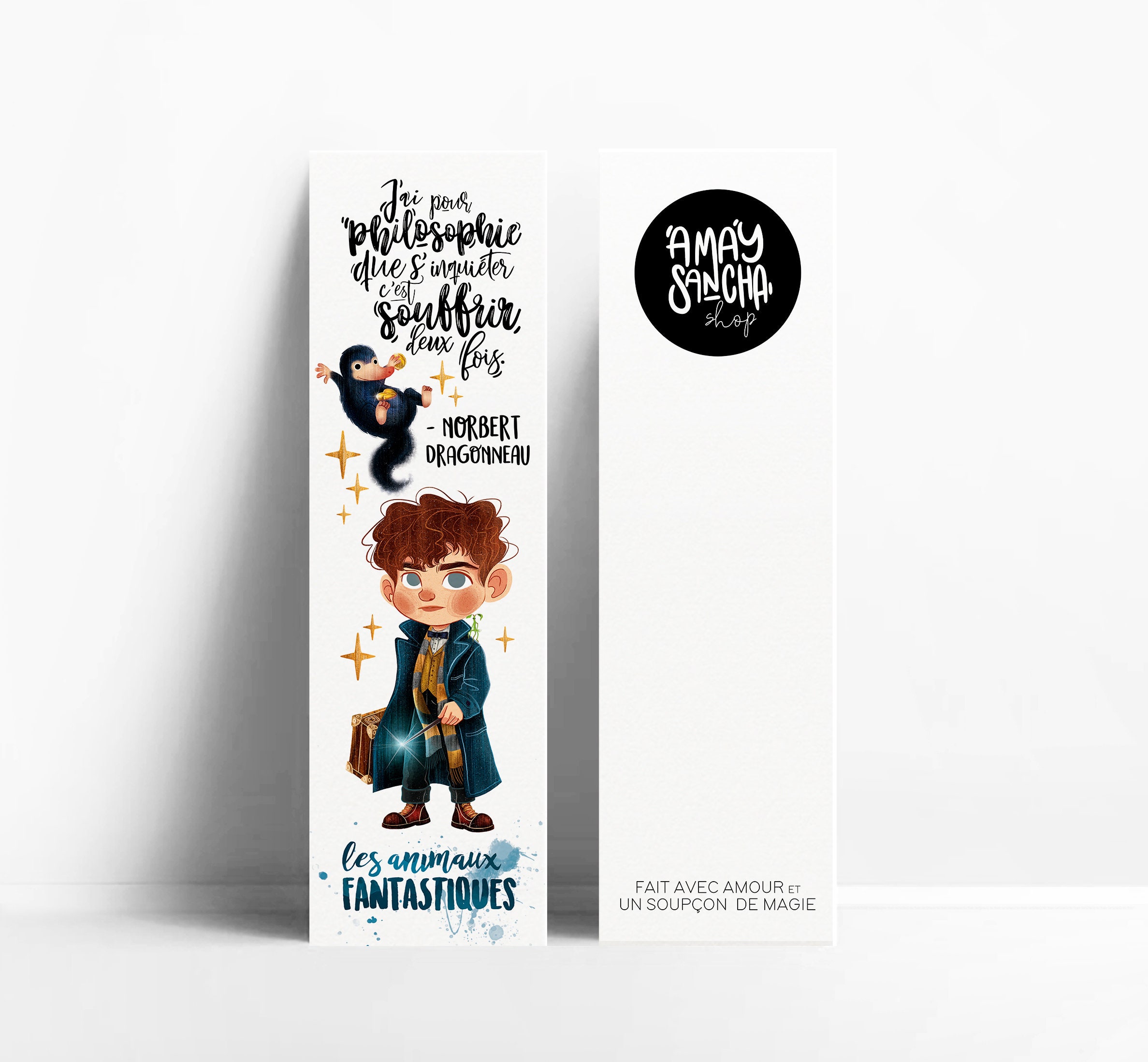 Newt Scamander Bookmark | Pickett and Niffler : selective varnish