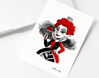 Carte Postale Reine Rouge | Collection Les Vilaines