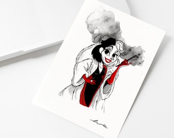 Carte Postale Cruella d'Enfer | Collection Les Vilaines