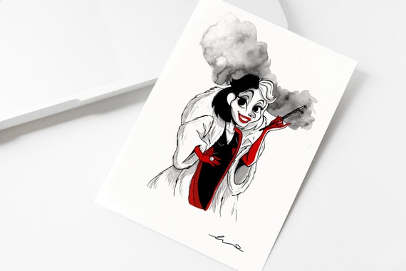 Cruella Postcard From Hell Collection Les Vilaines Etsy Cruella Postcard From Hell Collection Les Vilaines Etsy