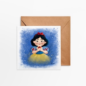 Postkarte Quadrat Schneewittchen, gedruckt in Frankreich
