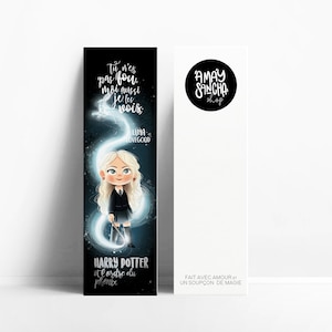 Bookmark of Luna Lovegood and her patronus, in black, made in France image 1