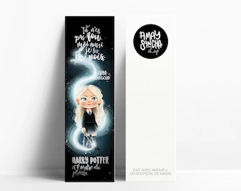 Bookmark of Luna Lovegood and her patronus, in black, made in France