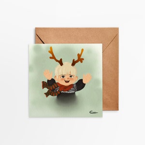 Carte postale Petit Renne de Noël - Garçon