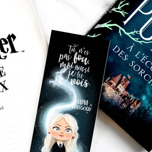 Bookmark of Luna Lovegood and her patronus, in black, made in France Black