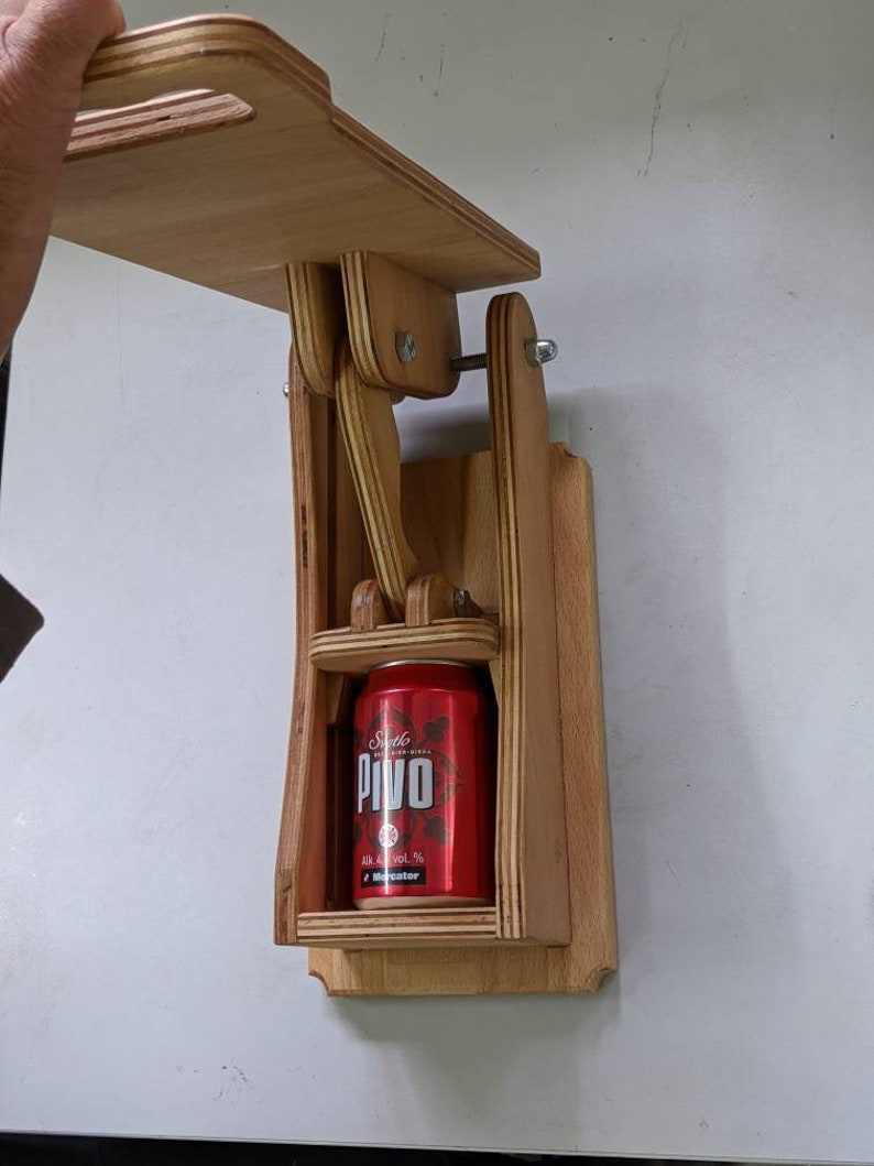 Beer can crusher Can recycle Wooden can crusher Wall mount can Etsy