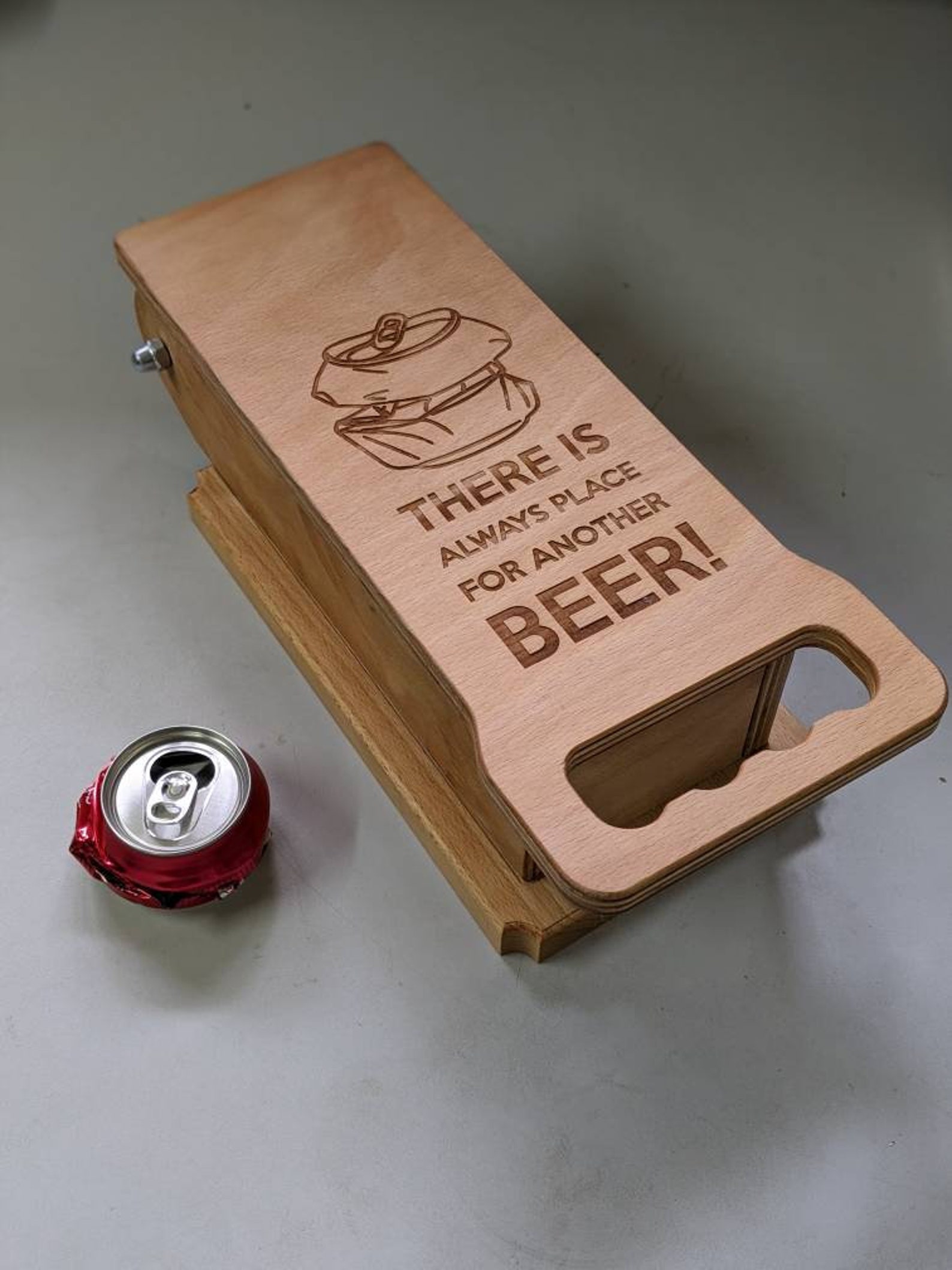 Beer can crusher Can recycle Wooden can crusher Wall mount can Etsy