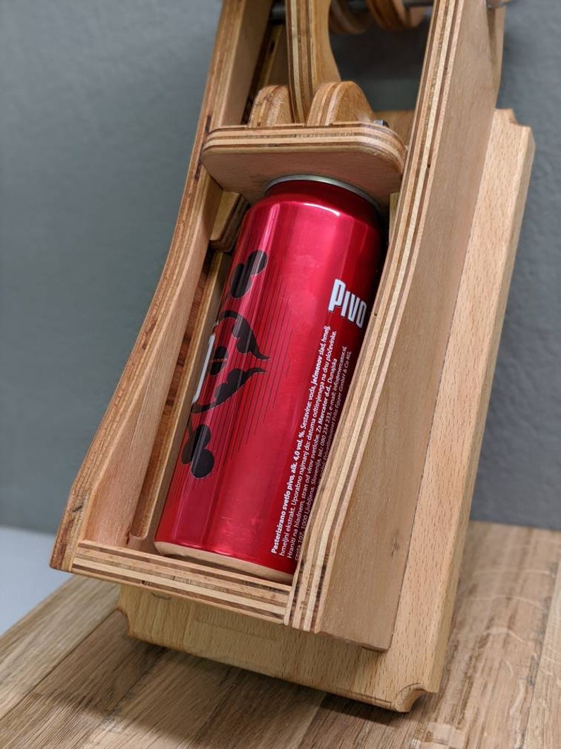 Beer can crusher Can recycle Wooden can crusher Wall mount can Etsy